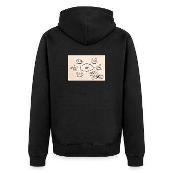 Azzo - Unisex Premium Bio Zip Hoodie - Schwarz - Hinten - Nico (187cm)