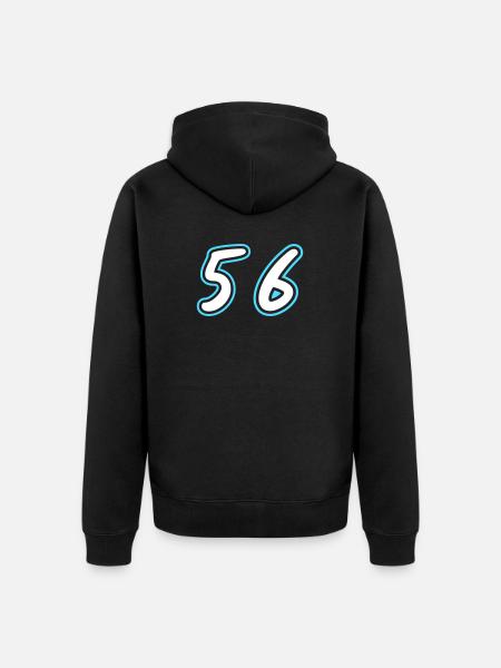 56 Zahl symbol - Unisex Premium Bio Zip Hoodie - Schwarz