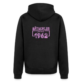 196 - Unisex Premium Bio Zip Hoodie - Schwarz - Hinten - Nico (187cm)
