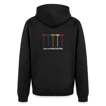 Leiter vom Rechenzentrum Gärtner Gärtnerin Garten - Unisex Premium Bio Zip Hoodie - Schwarz - Hinten - Nico (187cm)