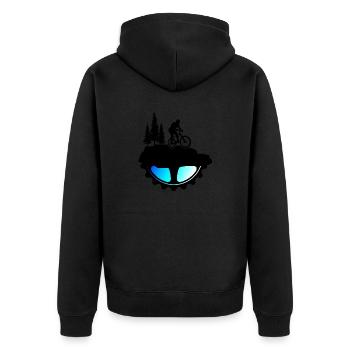 Bicycle Bicycle Chain Mountain Bike BIKETRAIL - Unisex Premium Organic Zip Hoodie - black - Back - Nico (187cm)
