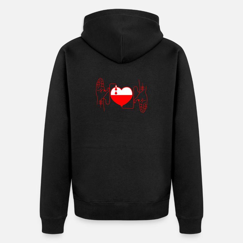 Blutspendendes Rot - Unisex Premium Bio Zip Hoodie - Schwarz