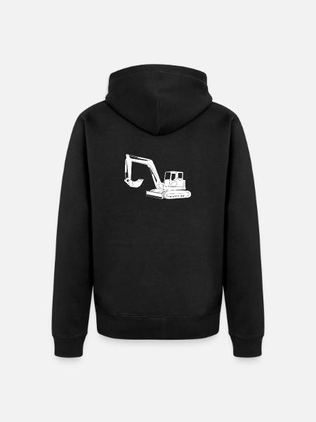 Baggerfahrer Silhouette - Baugeräteführer - Unisex Premium Bio Zip Hoodie - Schwarz