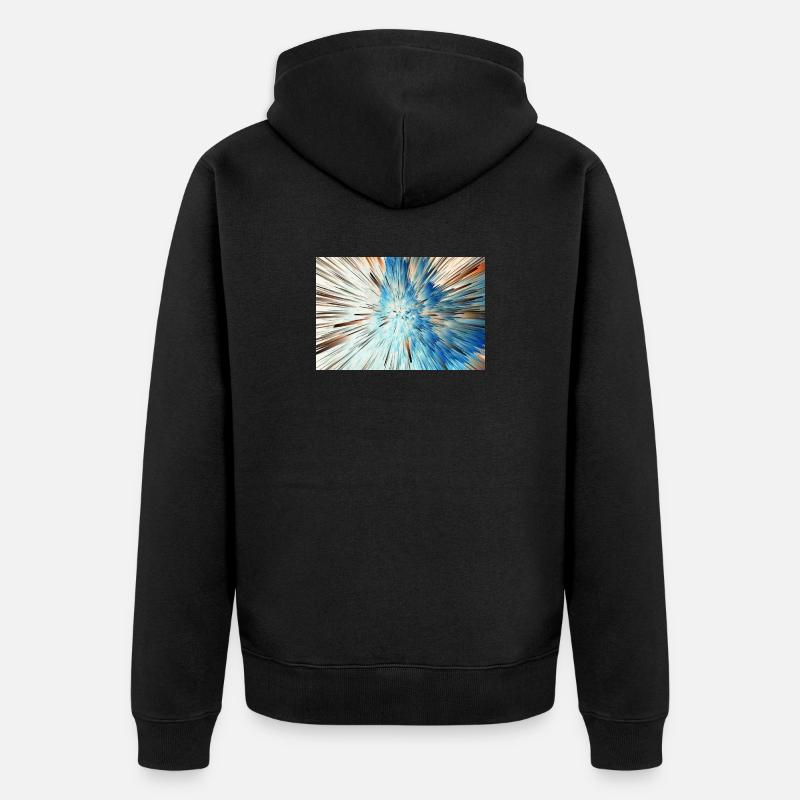 Radiale Blaue Explosion - Unisex Premium Bio Zip Hoodie - Schwarz