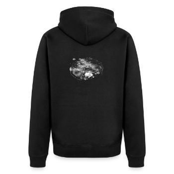 Hintergrund WHITE stormy | raster Background - Unisex Premium Bio Zip Hoodie - Schwarz - Hinten - Nico (187cm)