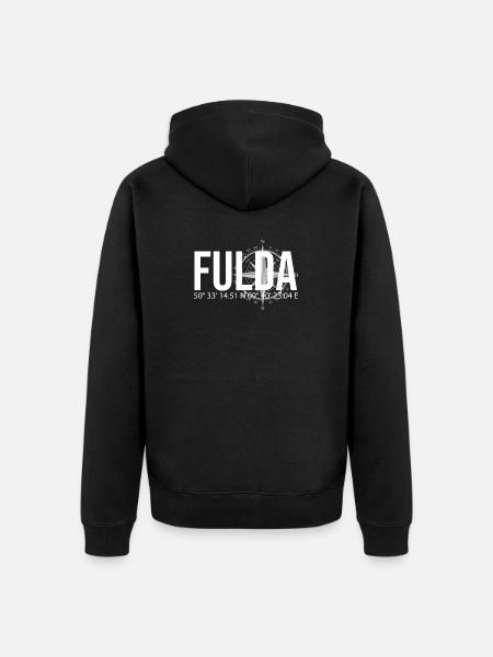 Koordinaten Fulda - Unisex Premium Bio Zip Hoodie - Schwarz