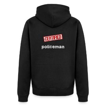 Policier - Veste à capuche bio Premium Unisexe - noir - Dos - Nico (187cm)