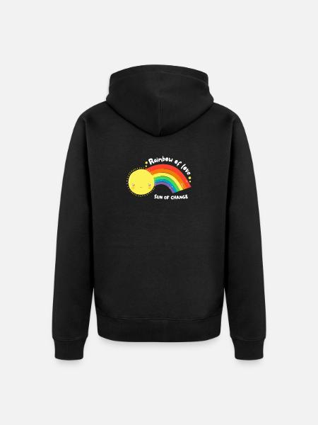 LGBT-Regenbogen der Liebe - Unisex Premium Bio Zip Hoodie - Schwarz