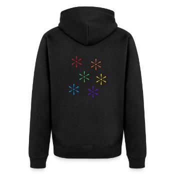 Sterne Regenbogen LGBTQ subtile Gay Pride - Unisex Premium Bio Zip Hoodie - Schwarz - Hinten - Nico (187cm)