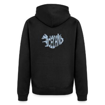 Iceland Typography Design - Unisex Premium Organic Zip Hoodie - black - Back - Nico (187cm)