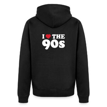 Colorful 90s retro design - Unisex Premium Organic Zip Hoodie - black - Back - Nico (187cm)