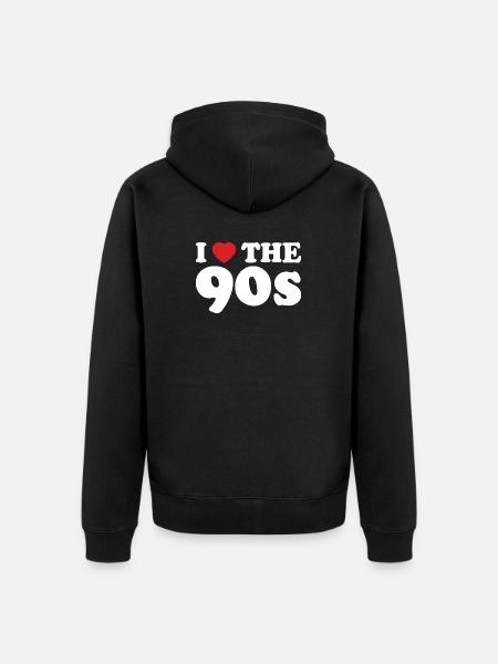 Buntes 90er-Jahre-Retro-Design - Unisex Premium Bio Zip Hoodie - Schwarz