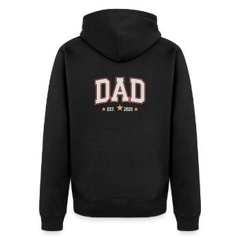 Custom Dad Birthday Icon Design - Unisex Premium Organic Zip Hoodie - black - Back - Nico (187cm)