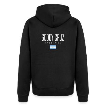 Godoy Cruz Argentinien Argentinier - Unisex Premium Bio Zip Hoodie - Schwarz - Hinten - Nico (187cm)