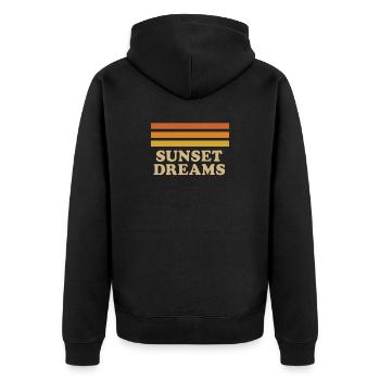 Sunset Dreams - Unisex Premium Organic Zip Hoodie - black - Back - Nico (187cm)