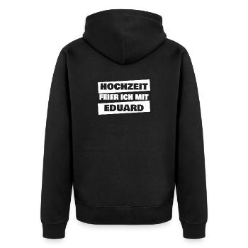 Bachelor Party Eduard - Unisex Premium Organic Zip Hoodie - black - Back - Nico (187cm)