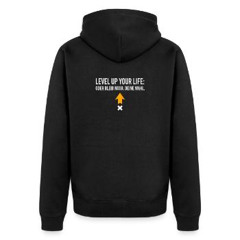 Améliorez votre vie ou restez noob, à vous de choisir - Veste à capuche bio Premium Unisexe - noir - Dos - Nico (187cm)