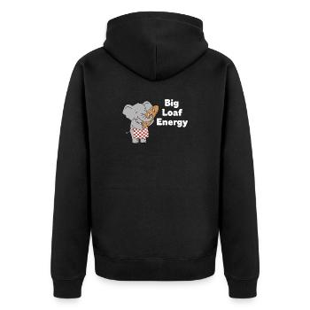 Big Loaf Energy Elephant - Unisex Premium Organic Zip Hoodie - black - Back - Nico (187cm)