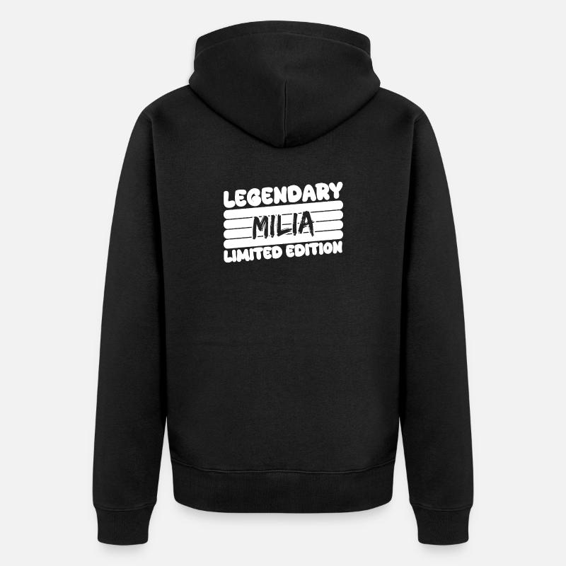 Name Milia - Unisex Premium Bio Zip Hoodie - Schwarz