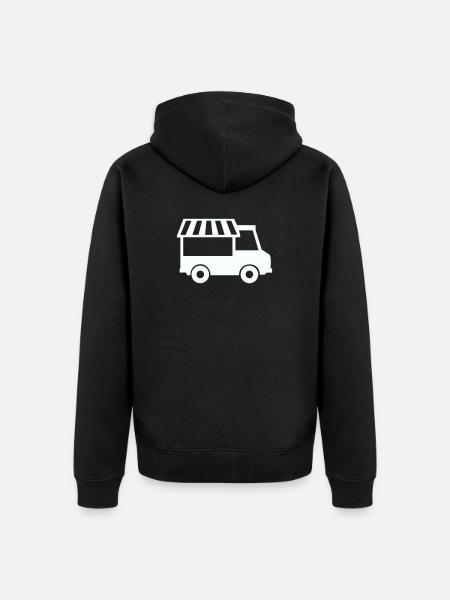 Foodtruck Silhouette - Unisex Premium Bio Zip Hoodie - Schwarz
