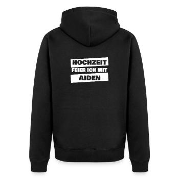 Bachelor Party Aiden - Unisex Premium Organic Zip Hoodie - black - Back - Nico (187cm)