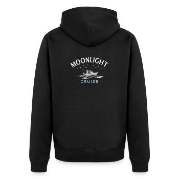 Night boating with - Unisex Premium Organic Zip Hoodie - black - Back - Nico (187cm)