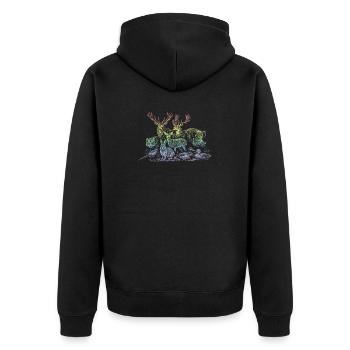 Herd of deer in the rainbow - Unisex Premium Organic Zip Hoodie - black - Back - Nico (187cm)