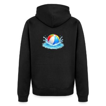 Colorful water polo in the sea - Unisex Premium Organic Zip Hoodie - black - Back - Nico (187cm)