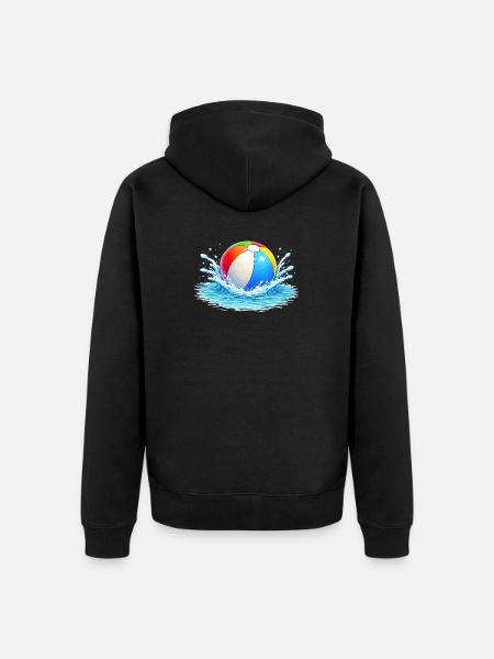 Bunter Wasserball im Meer  - Unisex Premium Bio Zip Hoodie - Schwarz