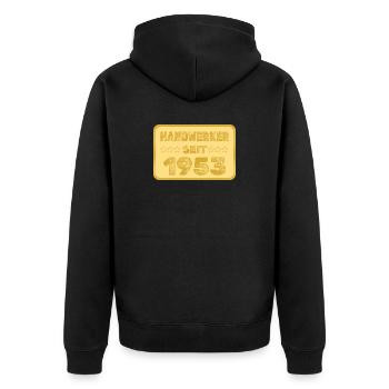 seit 1953 - Unisex Premium Bio Zip Hoodie - Schwarz - Hinten - Nico (187cm)