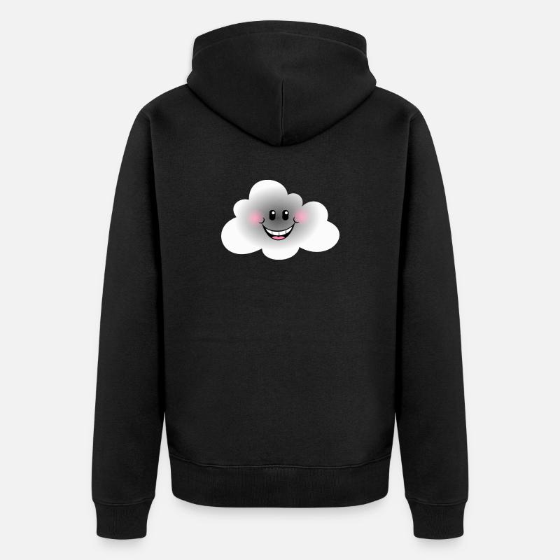Glückliche Wolke - Unisex Premium Bio Zip Hoodie - Schwarz