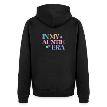 Dans mon t-shirt de l’ère tante - Tante cadeau rétro - Veste à capuche bio Premium Unisexe - noir - Dos - Nico (187cm)