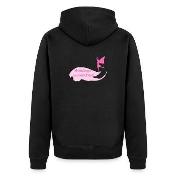 Frühlingswunderkind Wortschätze vergessene Wörter - Unisex Premium Bio Zip Hoodie - Schwarz - Hinten - Nico (187cm)
