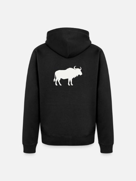 Wild Bison Silhouette - Unisex Premium Organic Zip Hoodie - black