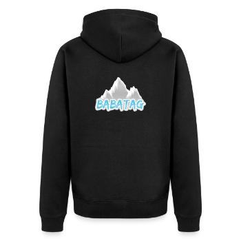 Hiking Babatag - Unisex Premium Organic Zip Hoodie - black - Back - Nico (187cm)