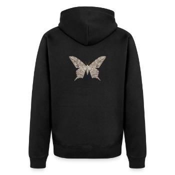 Papillon sorcier blanc Thysania agrippina - Veste à capuche bio Premium Unisexe - noir - Dos - Nico (187cm)