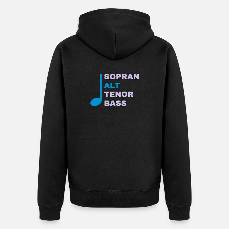 SATB mit Note - Alt - Unisex Premium Bio Zip Hoodie - Schwarz