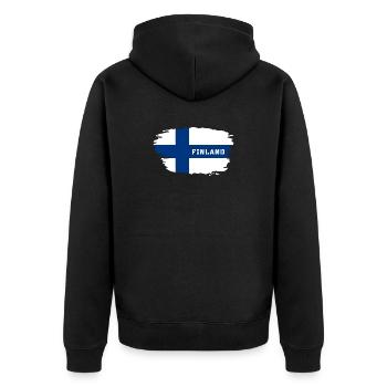 Drapeau de la Finlande / cadeau Helsinki Scandinavie - Veste à capuche bio Premium Unisexe - noir - Dos - Nico (187cm)