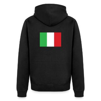 Drapeau de l’Italie Conception verticale - Veste à capuche bio Premium Unisexe - noir - Dos - Nico (187cm)