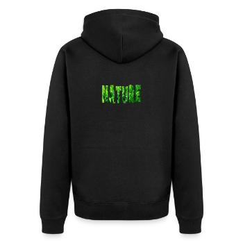 nature - Unisex Premium Organic Zip Hoodie - black - Back - Nico (187cm)