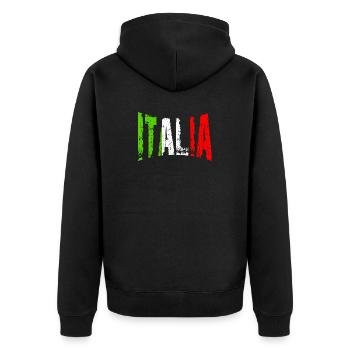 Fan article Italy football pizza - Unisex Premium Organic Zip Hoodie - black - Back - Nico (187cm)