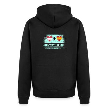 Austria and Spain 100% Ingenious / Gift - Unisex Premium Organic Zip Hoodie - black - Back - Nico (187cm)