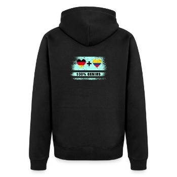 Germany and Colombia 100% Ingenious / Gift - Unisex Premium Organic Zip Hoodie - black - Back - Nico (187cm)