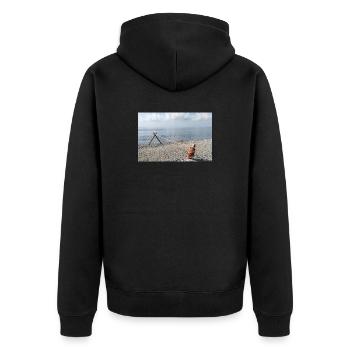 Marine Rope on the Sea - Unisex Premium Organic Zip Hoodie - black - Back - Nico (187cm)