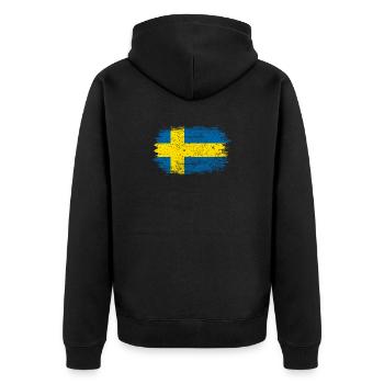 Drapeau suédois du Brush - Veste à capuche bio Premium Unisexe - noir - Dos - Nico (187cm)