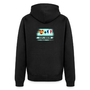 Espagne et France 100% drapeau de génie - Veste à capuche bio Premium Unisexe - noir - Dos - Nico (187cm)
