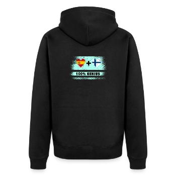 Spanien und Finnland Flagge 100% genial - Unisex Premium Bio Zip Hoodie - Schwarz - Hinten - Nico (187cm)