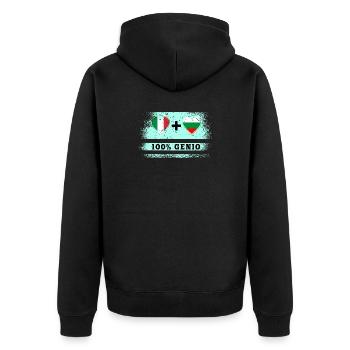 Italie et Bulgarie 100% drapeau de génie - Veste à capuche bio Premium Unisexe - noir - Dos - Nico (187cm)