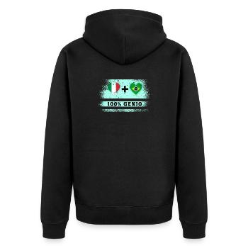 Italie et Brésil 100% drapeau de génie - Veste à capuche bio Premium Unisexe - noir - Dos - Nico (187cm)