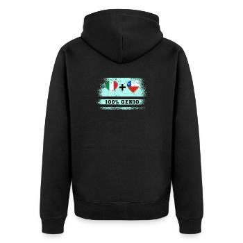 Italie et Chili 100% drapeau de génie - Veste à capuche bio Premium Unisexe - noir - Dos - Nico (187cm)